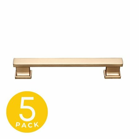 SAPPHIRE Hexa Series Modern Gold Cabinet HandlePull, 5pack SP-2891-128-BRA-5
